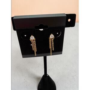 18kt Gold Plated Chain Dangle Drop Metal Earrings for Lobe Fashion Jewelry